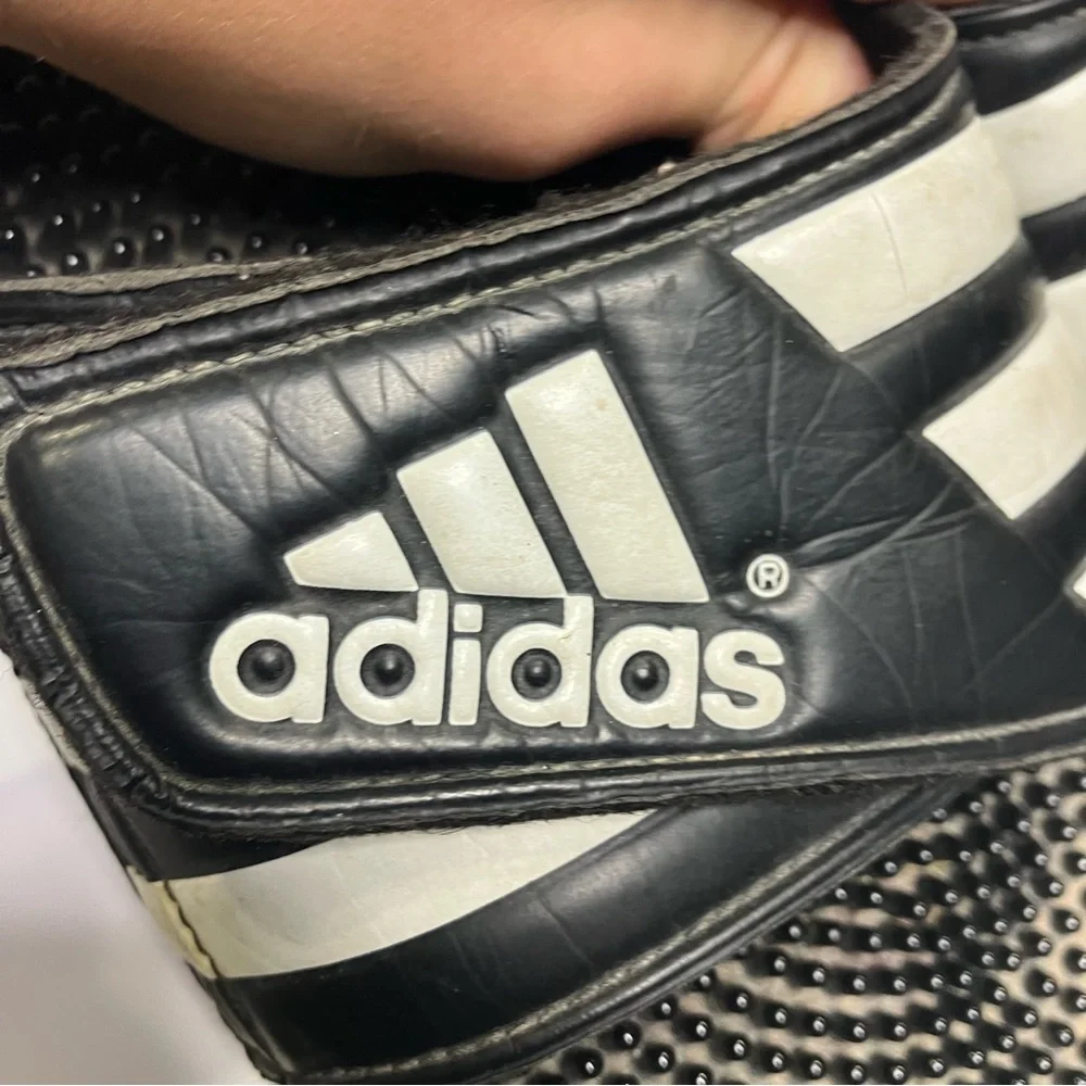 Adidas Adissage slides sandals black white‎ mens size 9 casual athleisure